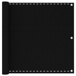 vidaXL, vidaXL Balkon-Sichtschutz Schwarz 90x400 cm HDPE, vidaXL Balkon-Sichtschutz Schwarz 90x400 cm HDPE