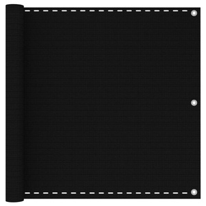 vidaXL, vidaXL Balkon-Sichtschutz Schwarz 90x500 cm HDPE, vidaXL Balkon-Sichtschutz Schwarz 90x500 cm HDPE