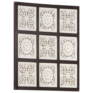vidaXL, vidaXL Handgeschnitztes Wandpaneel MDF 60x60x1,5 cm Braun und Weiß