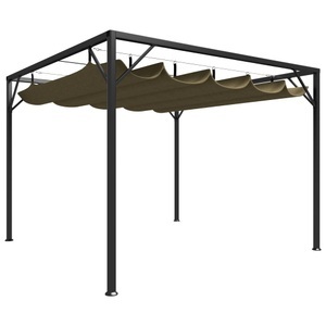 vidaXL, vidaXL Gartenpavillon mit Ausziehbarem Dach 3x3 m Taupe 180 g/m²