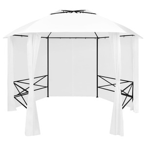 vidaXL, vidaXL Gartenzelt mit Vorhängen 360x312x265 cm Weiß 180 g/m², vidaXL Gartenzelt mit Vorhängen 360x312x265 cm Weiß 180 g/m²