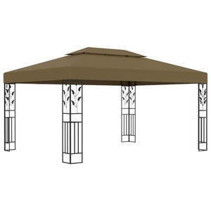 vidaXL, vidaXL Pavillon mit Doppeldach 3x4 m Taupe 180 g/m², VidaXL - Gartenpavillon gewebe, One Size, Beige