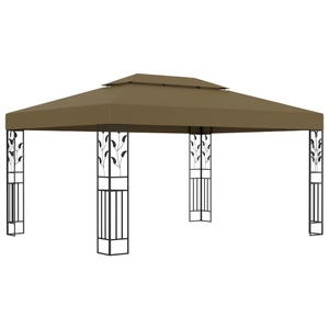 vidaXL, vidaXL Pavillon mit Doppeldach 3x4 m Taupe 180 g/m²