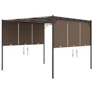 vidaXL, vidaXL Gartenpavillon mit Seitenvorhang 3x3x2,25 m Taupe