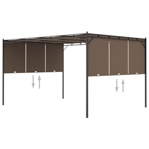 vidaXL, vidaXL Gartenpavillon mit Seitenvorhang 4x3x2,25 m Taupe