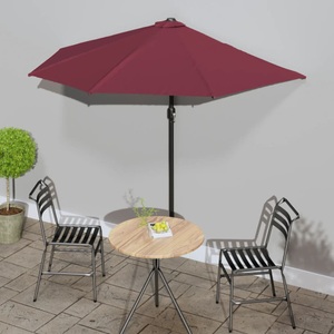 vidaXL, vidaXL Balkon-Sonnenschirm Alu-Mast Bordeauxrot 270x135x245cm Halbrund