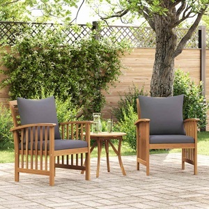 vidaXL, vidaXL Gartenstühle mit Kissen 2 Stk. Akazie Massivholz