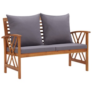 vidaXL, vidaXL Gartenbank mit Kissen 119 cm Massivholz Akazie, vidaXL Gartenbank mit Kissen 119 cm Massivholz Akazie