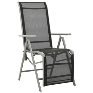 vidaXL, vidaXL Garten-Liegestuhl Textilene und Aluminium Silbern, vidaXL Garten-Liegestuhl Textilene und Aluminium Silbern