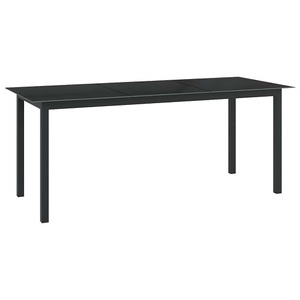vidaXL, vidaXL Gartentisch Schwarz 190x90x74 cm Aluminium und Glas