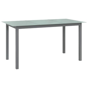 vidaXL, vidaXL Gartentisch Hellgrau 150x90x74 cm Aluminium und Glas