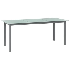 vidaXL, vidaXL Gartentisch Hellgrau 190x90x74 cm Aluminium und Glas