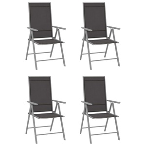 vidaXL, vidaXL Gartenstühle Klappbar 4 Stk. Textilene Schwarz, 