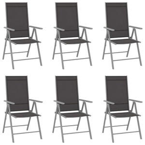 vidaXL, vidaXL Gartenstühle Klappbar 6 Stk. Textilene Schwarz