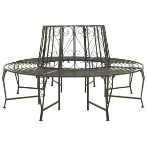 vidaXL, vidaXL Garten-Baumbank 160 cm Stahl, vidaXL Baumbank 160 cm Stahl