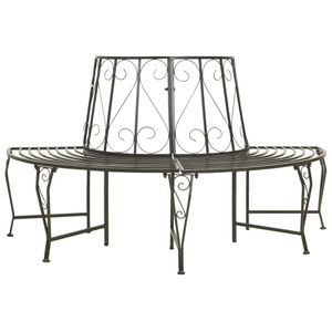 vidaXL, vidaXL Garten-Baumbank Halbrund 160 cm Stahl, 