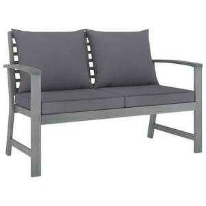 vidaXL, vidaXL Gartenbank 120 cm mit Dunkelgrauen Kissen Massivholz Akazie, vidaXL Gartenbank 120 cm mit Dunkelgrauen Kissen Massivholz Akazie