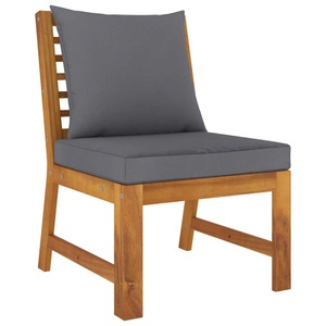 vidaXL, vidaXL Modular-Mittelsofa mit Dunkelgrauen Kissen Akazie Massivholz