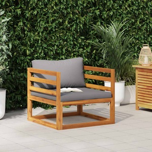 vidaXL, vidaXL Gartenstuhl mit Dunkelgrauen Auflagen Massivholz Akazie