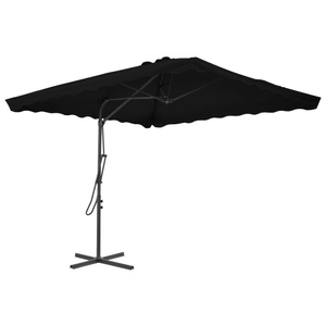 vidaXL, vidaXL Sonnenschirm mit Stahlmast Schwarz 250x250x230 cm