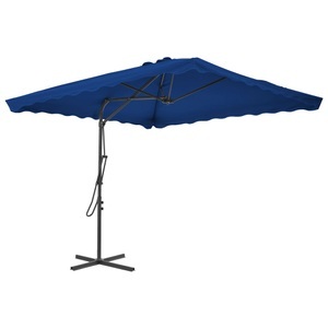 vidaXL, vidaXL Sonnenschirm mit Stahlmast Blau 250x250x230 cm, vidaXL Sonnenschirm mit Stahl-Mast 250x250x230 cm Blau