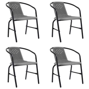 vidaXL, vidaXL Gartenstühle 4 Stk. Kunststoff Rattan-Optik und Stahl 110 kg