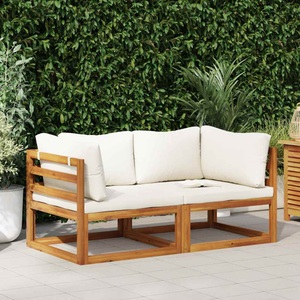 vidaXL, vidaXL Modulare Ecksofas 2 Stk. mit Auflagen Cremeweiß