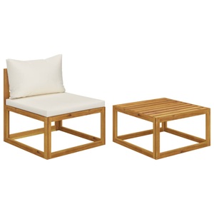 vidaXL, vidaXL 2-tlg. Garten-Sofagarnitur mit Auflage Massivholz Akazie, vidaXL 2-tlg. Garten-Sofagarnitur mit Auflage Massivholz Akazie