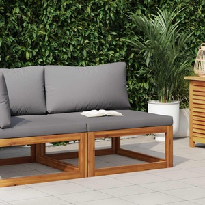 vidaXL, vidaXL Modular-Mittelsofa mit Dunkelgrauen Kissen Akazie Massivholz