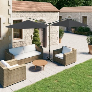 vidaXL, vidaXL Doppel-Sonnenschirm mit Stahlmast Anthrazit 600 cm