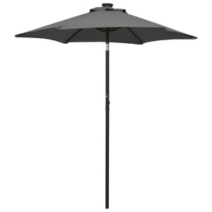 vidaXL, vidaXL Sonnenschirm mit LED-Leuchten Anthrazit 200x211 cm Aluminium
