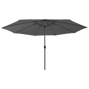 vidaXL, vidaXL Sonnenschirm mit LED-Leuchten und Metallmast 400 cm Anthrazit