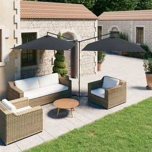 vidaXL, vidaXL Doppel-Sonnenschirm mit Stahlmast Anthrazit 600x300 cm, vidaXL Doppel-Sonnenschirm mit Stahl-Mast 600x300 cm Anthrazit