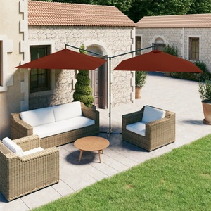 vidaXL, vidaXL Doppel-Sonnenschirm mit Stahlmast Terracotta-Rot 600x300 cm
