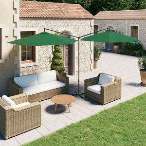 vidaXL, vidaXL Doppel-Sonnenschirm mit Stahlmast Grün 600 cm