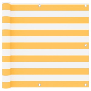vidaXL, vidaXL Balkon-Sichtschutz Weiß und Gelb 90x500 cm Oxford-Gewebe, vidaXL Balkon-Sichtschutz Weiß und Gelb 90x500 cm Oxford-Gewebe
