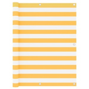 vidaXL, vidaXL Balkon-Sichtschutz Weiß und Gelb 120x600 cm Oxford-Gewebe, vidaXL Balkon-Sichtschutz Weiß und Gelb 120x600 cm Oxford-Gewebe