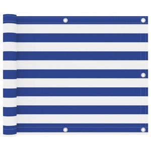 vidaXL, vidaXL Balkon-Sichtschutz Weiß und Blau 75x400 cm Oxford-Gewebe, vidaXL Balkon-Sichtschutz Weiß und Blau 75x400 cm Oxford-Gewebe