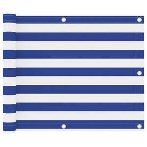 vidaXL, vidaXL Balkon-Sichtschutz Weiß und Blau 75x600 cm Oxford-Gewebe, vidaXL Balkon-Sichtschutz Weiß und Blau 75x600 cm Oxford-Gewebe