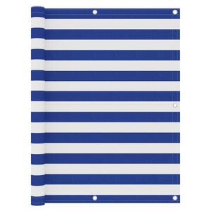 vidaXL, vidaXL Balkon-Sichtschutz Weiß und Blau 120x400 cm Oxford-Gewebe, vidaXL Balkon-Sichtschutz Weiß und Blau 120x400 cm Oxford-Gewebe