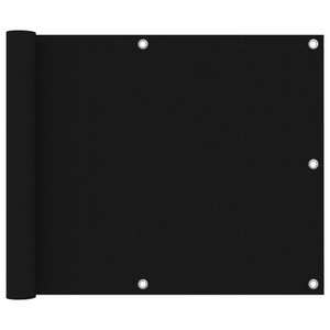 vidaXL, vidaXL Balkon-Sichtschutz Schwarz 75x600 cm Oxford-Gewebe, vidaXL Balkon-Sichtschutz Schwarz 75x600 cm Oxford-Gewebe