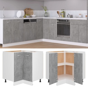 vidaXL, vidaXL Eckunterschrank Betongrau 75,5x75,5x80,5 cm Spanplatte, vidaXL Eckunterschrank Betongrau 75,5x75,5x81,5 cm Holzwerkstoff