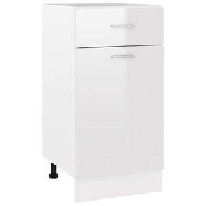 vidaXL, vidaXL Schubunterschrank Hochglanz-Weiß 40x46x81,5 cm Spanplatte, vidaXL Schubunterschrank Hochglanz-Weiß 40x46x81,5 cm Holzwerkstoff