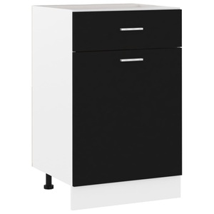 vidaXL, vidaXL Schubunterschrank Schwarz 50x46x81,5 cm Spanplatte, vidaXL Schubunterschrank Schwarz 50x46x81,5 cm Holzwerkstoff