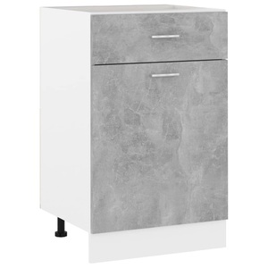 vidaXL, vidaXL Schubunterschrank Betongrau 50x46x81,5 cm Spanplatte, vidaXL Schubunterschrank Betongrau 50x46x81,5 cm Holzwerkstoff
