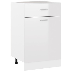 vidaXL, vidaXL Schubunterschrank Hochglanz-Weiß 50x46x81,5 cm Spanplatte, vidaXL Schubunterschrank Hochglanz-Weiß 50x46x81,5 cm Holzwerkstoff