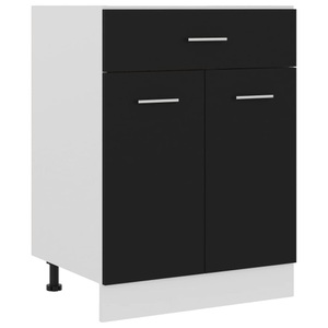 vidaXL, vidaXL Schubunterschrank Schwarz 60x46x81,5 cm Spanplatte, vidaXL Schubunterschrank Schwarz 60x46x81,5 cm Holzwerkstoff