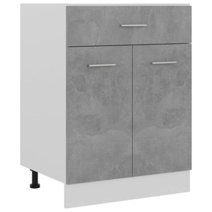 vidaXL, vidaXL Schubunterschrank Betongrau 60x46x81,5 cm Spanplatte, 
