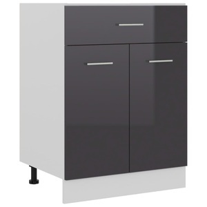 vidaXL, vidaXL Schubunterschrank Hochglanz-Grau 60x46x81,5 cm Spanplatte, 