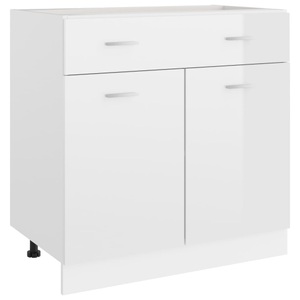 vidaXL, vidaXL Schubunterschrank Hochglanz-Weiß 80x46x81,5 cm Spanplatte, vidaXL Schubunterschrank Hochglanz-Weiß 80x46x81,5 cm Holzwerkstoff